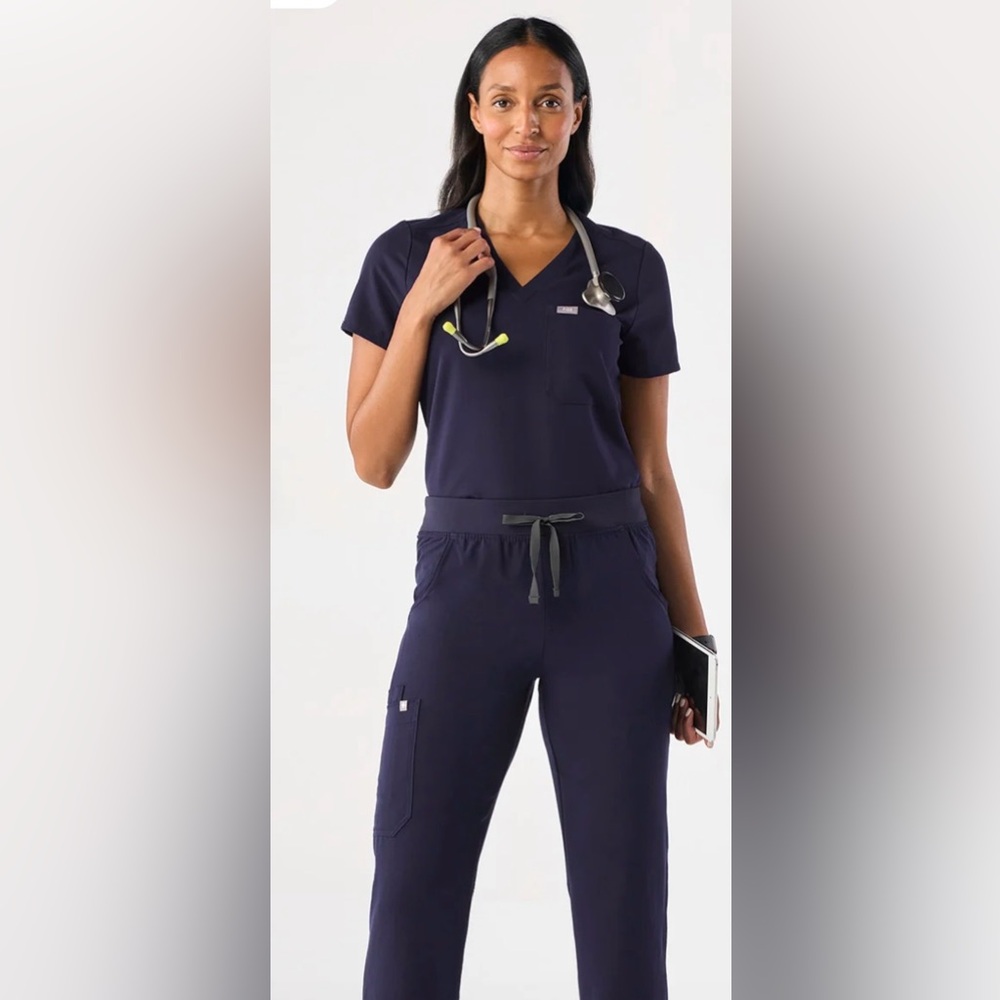Grey's Anatomy Deep Blue V-Neck Scrub Top XS
